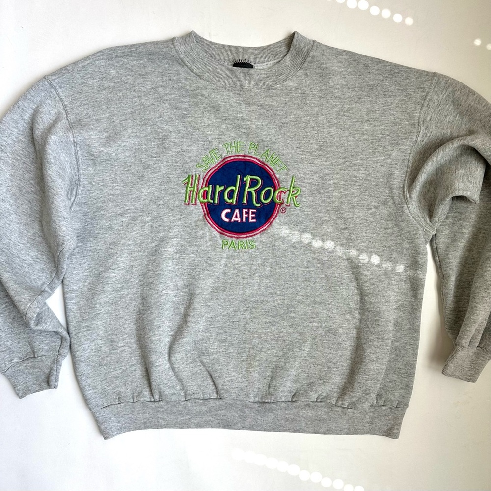 Vintage Hard Rock Cafe Save The Planet Paris Sweatshirt L